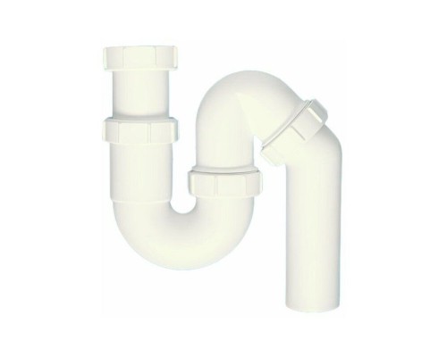 Сифон трубный P/S-образный без выпуска (2х50мм) с универсальной отводной трубой D50мм; выход Дн=50м