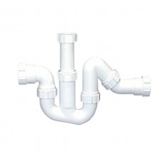 Сифон трубный P/S-образный без выпуска проходной (40ммх 1 1/2х40мм); вход/выход компрессионный Ду=4