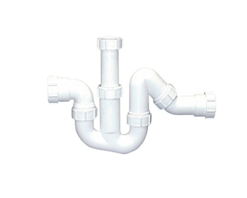 Сифон трубный P/S-образный без выпуска проходной (40ммх 1 1/2х40мм); вход/выход компрессионный Ду=4