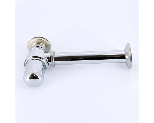 Сифон бутылочный с горизонтальным отводом и пробкой хромированный VIEGA