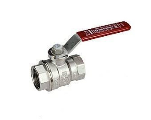 Кран шаровой, R850, 2, ВВ, ручка-рычаг красный, хромированный Кран шаровой, R850, 2, ВВ, ручка-рычаг красный, хромированный