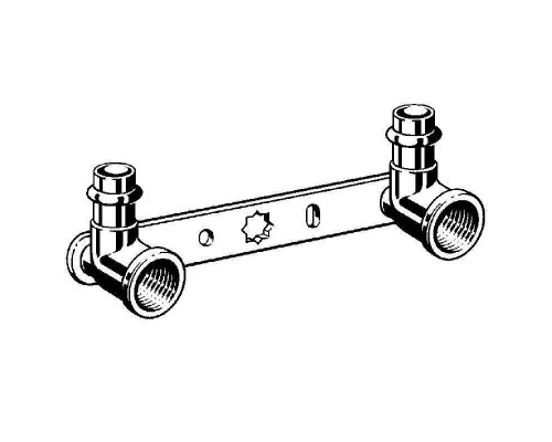 Водорозетка пресс двойная на планке Sanpress VIEGA 15х1/2х150