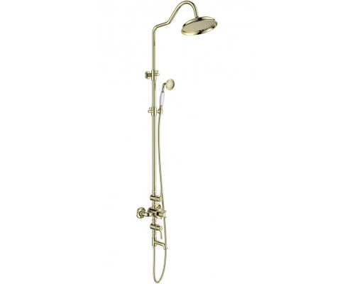 AQ2543PG КЛАССИК термостатическая душевая система с изливом 220мм, полир. золото AQ2543PG