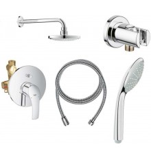 124440 Eurosmart 2015 Промо набор 5в1:Душевая система Eurosmart с душевым гарнитуром и верхним душем Tempesta 210, хром 124440