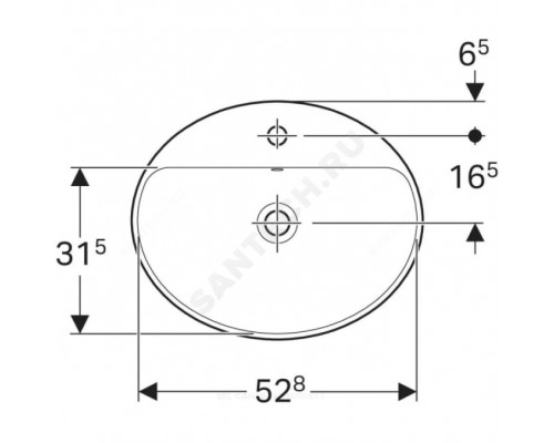 Умывальник меб VariForm 55 2/вел 1/отв б/к Geberit 500.720.01.2
