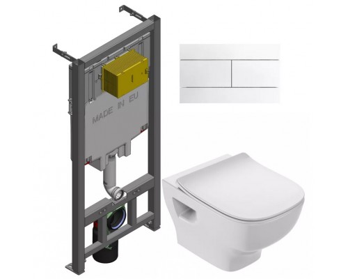 E21747RU-00 Унитаз c инсталляцией Jacob Delafon сиденье тонкое микролифт, клавиша белая (E36495-NF+E36496-00+EDM102+E20142) E21747RU-00