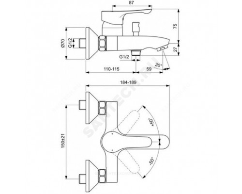 Промо-компл/ванна ALPHA (3 в 1) в/к Ideal Standard BD004AA