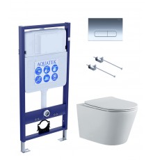 SET AQUATEK ВЕГА-1905-016 (рама AQUATEK Standard INS-0000012 с клавишей KDI-0000016 и крепежом KKI-0000001+унитаз ВЕГА AQ1905-00 с тонким сиденьем sc SET AQUATEK ВЕГА-1905-016 KK-1