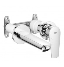 20474001 BauEdge 2020 Смеситель для раковины, на 2 отверстия, настенный монтаж, хром (замена 20474000) 20474001