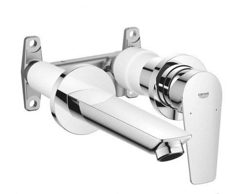 20474001 BauEdge 2020 Смеситель для раковины, на 2 отверстия, настенный монтаж, хром (замена 20474000) 20474001