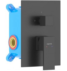 AQ1646MB ЛИБРА смеситель для ванны 2 режима (внешняя и скрытая часть), матовый черный AQ1646MB