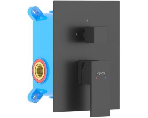 AQ1646MB ЛИБРА смеситель для ванны 2 режима (внешняя и скрытая часть), матовый черный AQ1646MB