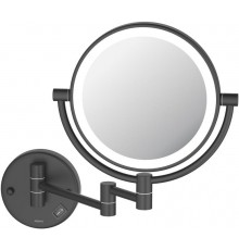 AQ4912MB зеркало косметическое настенное с подсветкой 5х, матовый черный AQ4912MB