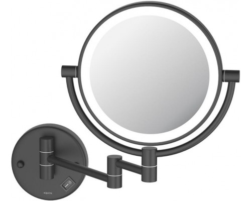 AQ4912MB зеркало косметическое настенное с подсветкой 5х, матовый черный AQ4912MB