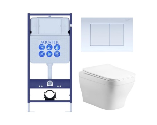 Set AQUATEK АМАДЕО cm (рама AQUATEK Standard INS-0000012 с звукоиз.прокладкой+крепеж KKI-0000002+кнопкаKDI-0000009+унитаз АМАДЕО AQ1180-00 с крышкой SET AQUATEK АМАДЕО cm-009 4в1