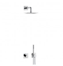 59602010002 IXMO Sets ДУШЕВОЙ KОМПЛЕКТ 8 Термостат на 2 потребителя+ручной душ+шланг 1250мм+настенный держатель для душа 450мм+верхний душ 250мм, хром 59602010002