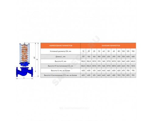 Регулятор переп чуг RDT Ду125 Ру16 фл Рп0.24-3 Kvs200 Теплосила RDT-1.2-125-200