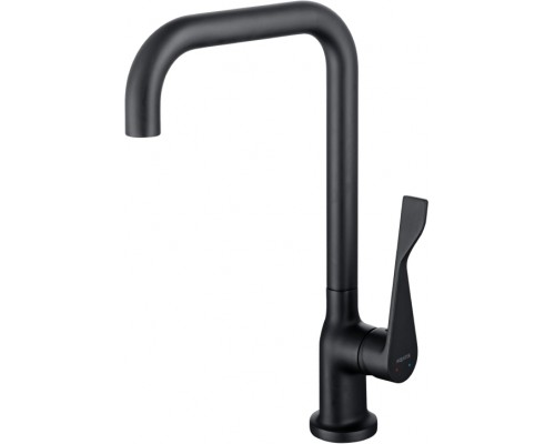 AQ1083MB ВЕГА смеситель для кухни (квадратный излив), матовый черный AQ1083MB