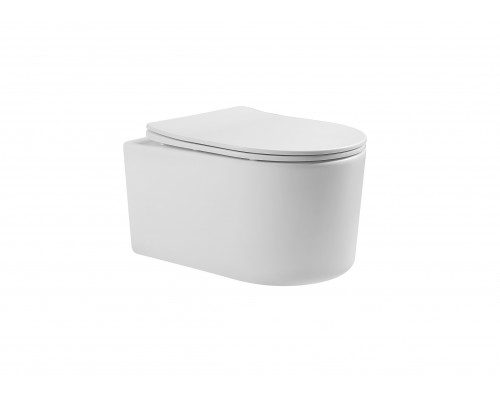 AQ2004-00 МИЯ Унитаз компакт подвесной безободковый 490370340мм, тонкое сиденье с механизмом плавного закрывания, крепеж AQ2004-00