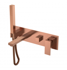 Boheme Qubic Смеситель для ванны встр., 2 потреб., излив 18,8 см, вн. часть, цвет: copper brushed 474-2-CB