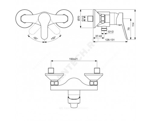 Смес/душ SCORPIO однор б/к Ideal Standard BC167AA