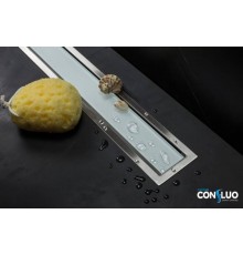 Душевой лоток, Pestan, Confluo Premium Line White Glass, шдв 120-650-105, цвет-хром матовый/белое стекло глянец
