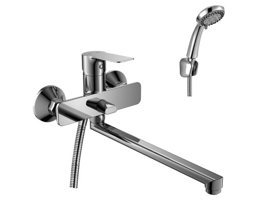 RS27-33 Смеситель одноручный (35 мм) для ванны с плоским изливом 350мм, хром RS27-33