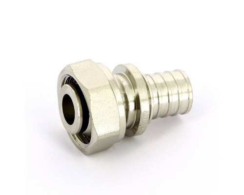 Соединитель надвижной-В Rehau 20 x 3/4"EK никелированный DZR-латунь Соединитель надвижной-В Rehau 20 x 3/4"EK никелированный DZR-латунь