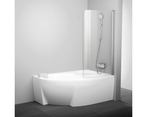 CVSK1 ROSA 140/150 R блестящая+транспарент шторка на ванну 7QRM0C00Y1