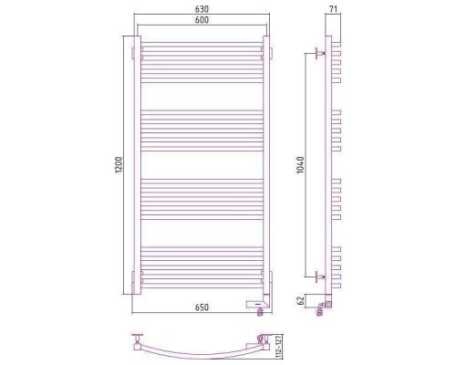 Сунержа Аркус 2.0 Полотенцесушитель электрический 60x120h, прав., цвет: мат. черный 31-5605-1260 Сунержа Аркус 2.0 Полотенцесушитель электрический 60x120h, прав., цвет: мат. черный 31-5605-1260