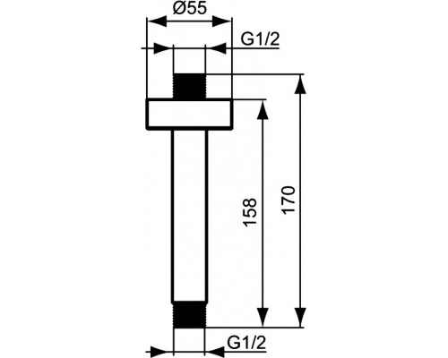 B9446АА IdealRain L1 Потолочный держатель верхнего душа 150мм, хром B9446AA