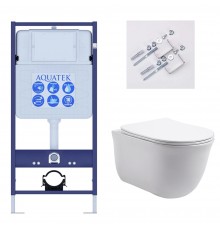 SET AQUATEK КЛАССИК (рама AQUATEK Standard INS-0000012(без клавиши) KKI-0000002 крепления+унитаз КЛАССИК AQ1111-00 с тонким сиденьем soft-close SET AQUATEK КЛАССИК-KKI
