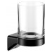 14650379000 AVENO Держатель стакана в комплекте с хрустальным стаканом, с клеевым комплектом, чёрный матовый 14650379000