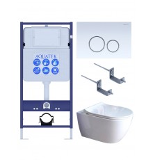 SET AQUATEK ПОЛАРИС (рама AQUATEK Standard INS-0000012+унитаз ПОЛАРИС AQ0700-01 с тонким сиденьем soft-close+ крепеж KKI-0000002 +панель KDI-0000015) SET AQUATEK ПОЛАРИС-01-015 4в1