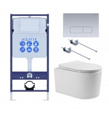 SET AQUATEK МИЯ 4в1 (рама AQUATEK Standard INS-0000012+ крепеж KKI-0000002+клавиша KDI-0000014+унитаз МИЯ AQ2004-00 с тонким сиденьем soft-close SET AQUATEK МИЯ-014 4в1