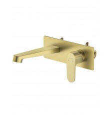 AQ1213BG ОБЕРОН смеситель для раковины настенный (внешняя и скрытая часть), шлиф. золото AQ1213BG