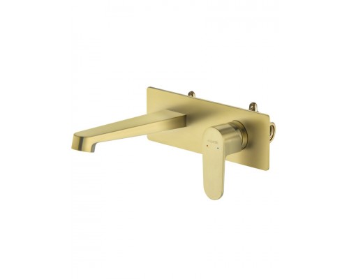 AQ1213BG ОБЕРОН смеситель для раковины настенный (внешняя и скрытая часть), шлиф. золото AQ1213BG