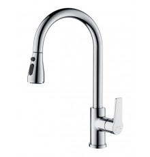 AQ1784CR ЛУГАНО смеситель для кухни с вытяжным изливом 2 jet AQ1784CR