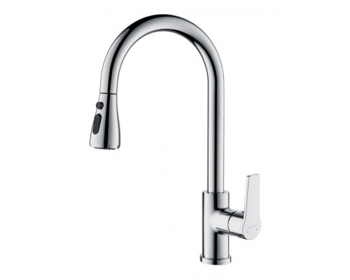 AQ1784CR ЛУГАНО смеситель для кухни с вытяжным изливом 2 jet AQ1784CR