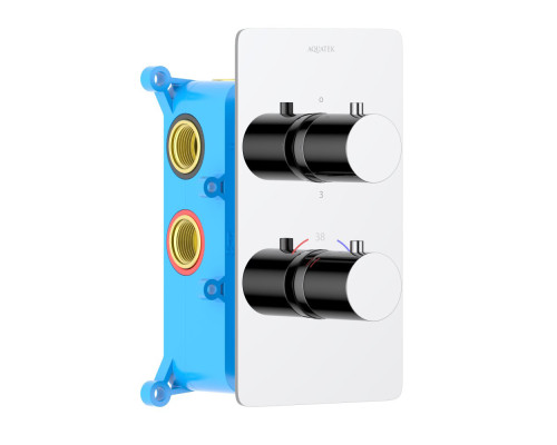 Смеситель термостатический для ванны Aquanet Европа 3 режима комплект со скрытой частью хром AQ1393CR