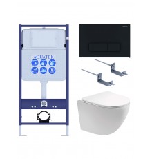 SET AQUATEK ЕВРОПА cm-017 4в1 (рама AQUATEK Standard INS-0000012+крепеж KKI-0000002+клавиша KDI-0000017+унитаз ЕВРОПА AQ1900-00 с тонким сиденьем soft SET AQUATEK ЕВРОПА cm-017 4в1