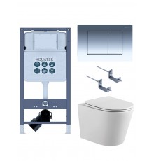 SET AQUATEK ВЕГА T PNS002 (рама AQUATEK INSP-0000001 с клавишей PNS-0000002 и крепежом KKI-0000002+Унитаз-компакт AQ1904T-00 TORNADO SET AQUATEK ВЕГА T PNS002