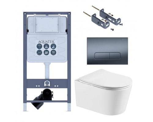 SET AQUATEK ОБЕРОН T PNS009 (рама AQUATEK INSP-0000001 с клавишей PNS-0000009 и крепежом KKI-0000016+унитаз ОБЕРОН AQ1365T-00, тонкое сиденье sc) SET AQUATEK ОБЕРОН T PNS009