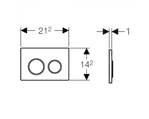 115.085.KK.1 Смывная клавиша Geberit Omega20 для двойного смыва к 111.003/030/060 белый/позолота 115.085.KK.1