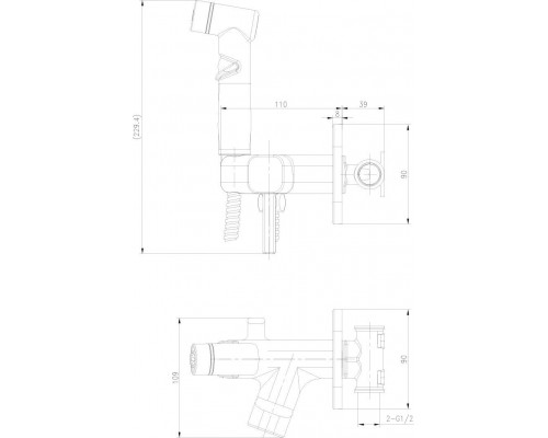 LM7165BLSOLOСмеситель с гигиеническим душем, встраиваемый, черный LM7165BL