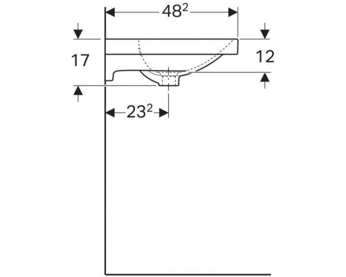 500.620.01.2 Acanto раковина 600x482, с отверстием под смеситель, с переливом, Белый 500.620.01.2