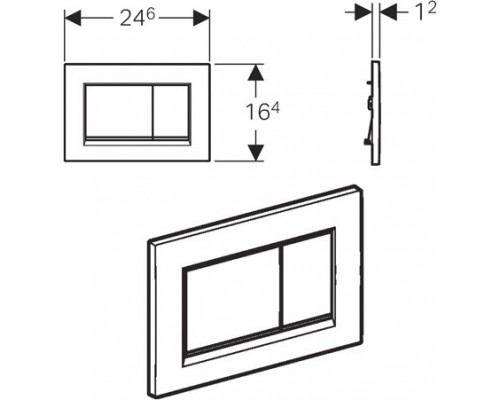 115.883.KJ.1 Клавиша двойного смыва Sigma 30, к 111.300/350/361/362/380/390/796 белый/хром глянцевый/белый 115.883.KJ.1