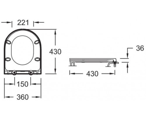 UJAB102-00 RODIN+ Чаша напольного унитаза с креплениями RU UJAB102-00