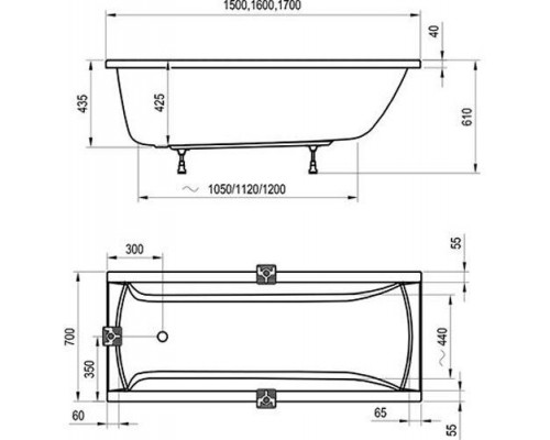 Ванна CLASSIC 170х70 белая C541000000