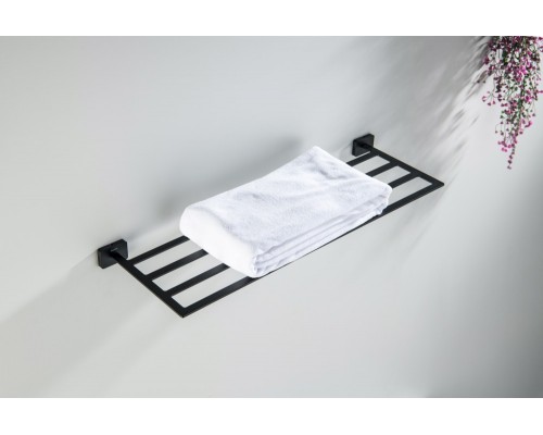 AQ4322MB ЛИБРА полка для полотенец, матовый черный AQ4322MB